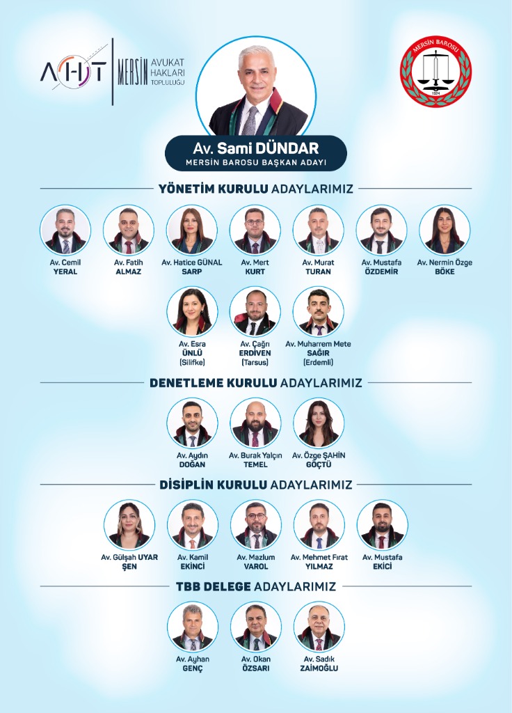 Mersin Avukat Hakları Topluluğu Aday Kadrosu Afişi